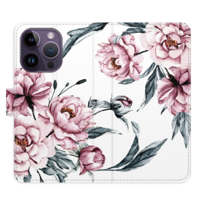 Flip pouzdro iSaprio - Apple iPhone 14 Pro - Pink Flowers - kapsičky na karty