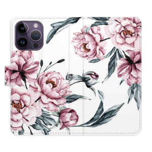 Flip pouzdro iSaprio - Apple iPhone 14 Pro Max - Pink Flowers - kapsičky na karty