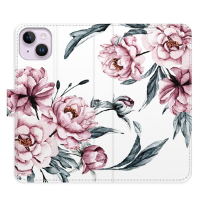 Flip pouzdro iSaprio - Apple iPhone 14 Plus - Pink Flowers - kapsičky na karty