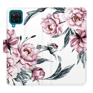 Flip pouzdro iSaprio - Samsung Galaxy A12 / M12 - Pink Flowers - kapsičky na karty