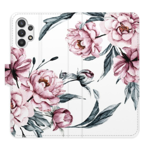Flip pouzdro iSaprio - Samsung Galaxy A32 5G - Pink Flowers - kapsičky na karty