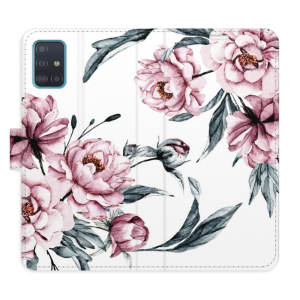 Flip pouzdro iSaprio - Samsung Galaxy A51 - Pink Flowers - kapsičky na karty