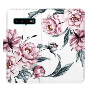 Flip pouzdro iSaprio - Samsung Galaxy S10 - Pink Flowers - kapsičky na karty