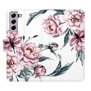 Flip pouzdro iSaprio - Samsung Galaxy S21 FE 5G - Pink Flowers - kapsičky na karty