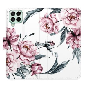 Flip pouzdro iSaprio - Samsung Galaxy M53 5G - Pink Flowers - kapsičky na karty