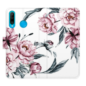 Flip pouzdro iSaprio - Huawei P30 Lite - Pink Flowers - kapsičky na karty