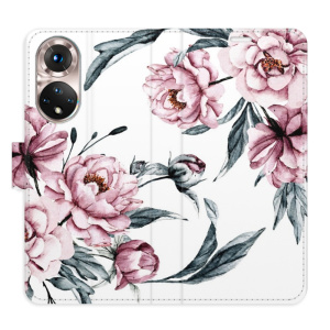 Flip pouzdro iSaprio - Honor 50 / Huawei Nova 9 - Pink Flowers - kapsičky na karty