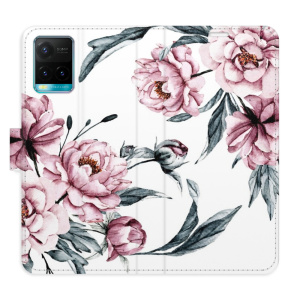 Flip pouzdro iSaprio - Vivo Y21 / Y21s / Y33s - Pink Flowers - kapsičky na karty