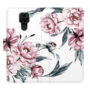 Flip pouzdro iSaprio - Xiaomi Redmi Note 9 - Pink Flowers - kapsičky na karty