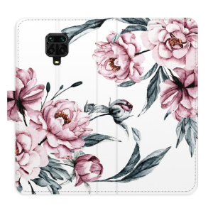 Flip pouzdro iSaprio - Xiaomi Redmi Note 9 Pro / Note 9S - Pink Flowers - kapsičky na karty