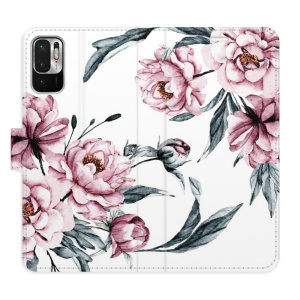 Flip pouzdro iSaprio - Xiaomi Redmi Note 10 5G - Pink Flowers - kapsičky na karty