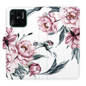 Flip pouzdro iSaprio - Xiaomi Redmi 10C - Pink Flowers - kapsičky na karty