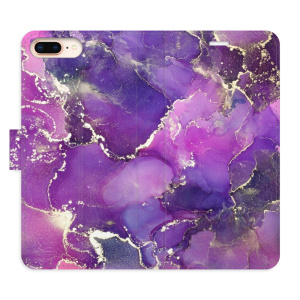 Flip pouzdro iSaprio - Apple iPhone 7 Plus / 8 Plus - Purple Marble - kapsičky na karty