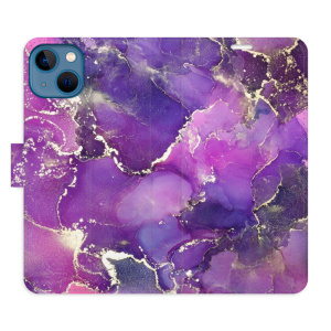 Flip pouzdro iSaprio - Apple iPhone 13 - Purple Marble - kapsičky na karty