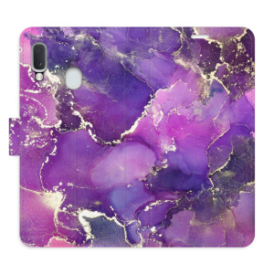 Flip pouzdro iSaprio - Samsung Galaxy A20e - Purple Marble - kapsičky na karty