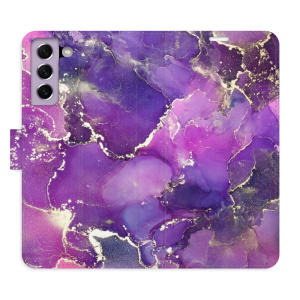 Flip pouzdro iSaprio - Samsung Galaxy S21 FE 5G - Purple Marble - kapsičky na karty