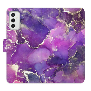 Flip pouzdro iSaprio - Samsung Galaxy M52 5G - Purple Marble - kapsičky na karty