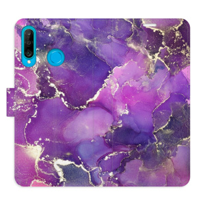 Flip pouzdro iSaprio - Huawei P30 Lite - Purple Marble - kapsičky na karty