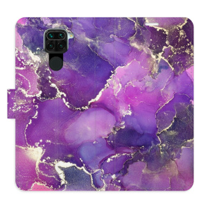 Flip pouzdro iSaprio - Xiaomi Redmi Note 9 - Purple Marble - kapsičky na karty