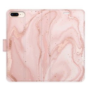 Flip pouzdro iSaprio - Apple iPhone 7 Plus / 8 Plus - RoseGold Marble - kapsičky na karty