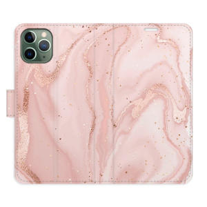 Flip pouzdro iSaprio - Apple iPhone 11 Pro - RoseGold Marble - kapsičky na karty