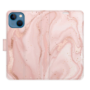 Flip pouzdro iSaprio - Apple iPhone 13 mini - RoseGold Marble - kapsičky na karty