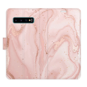 Flip pouzdro iSaprio - Samsung Galaxy S10 - RoseGold Marble - kapsičky na karty