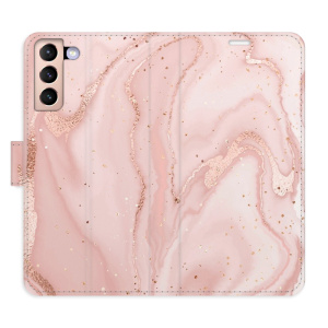 Flip pouzdro iSaprio - Samsung Galaxy S21 - RoseGold Marble - kapsičky na karty