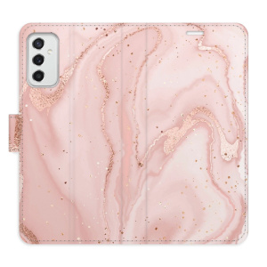 Flip pouzdro iSaprio - Samsung Galaxy M52 5G - RoseGold Marble - kapsičky na karty
