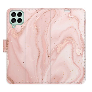Flip pouzdro iSaprio - Samsung Galaxy M53 5G - RoseGold Marble - kapsičky na karty