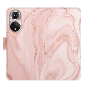 Flip pouzdro iSaprio - Honor 50 / Huawei Nova 9 - RoseGold Marble - kapsičky na karty