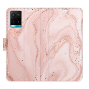 Flip pouzdro iSaprio - Vivo Y21 / Y21s / Y33s - RoseGold Marble - kapsičky na karty