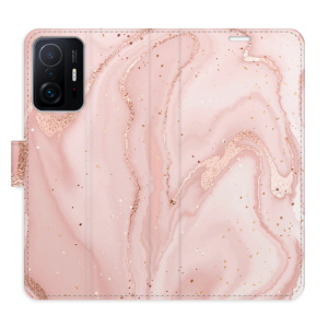 Flip pouzdro iSaprio - Xiaomi 11T / 11T Pro - RoseGold Marble - kapsičky na karty