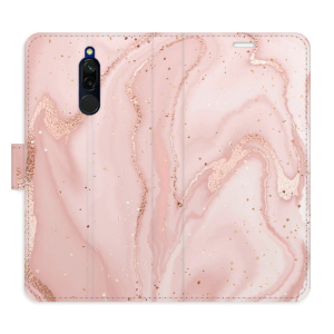 Flip pouzdro iSaprio - Xiaomi Redmi 8 - RoseGold Marble - kapsičky na karty