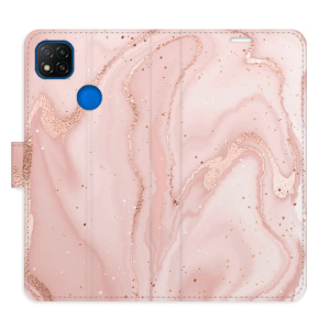 Flip pouzdro iSaprio - Xiaomi Redmi 9C - RoseGold Marble - kapsičky na karty