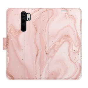 Flip pouzdro iSaprio - Xiaomi Redmi Note 8 Pro - RoseGold Marble - kapsičky na karty