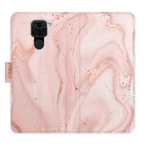 Flip pouzdro iSaprio - Xiaomi Redmi Note 9 - RoseGold Marble - kapsičky na karty