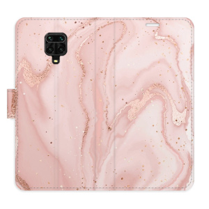 Flip pouzdro iSaprio - Xiaomi Redmi Note 9 Pro / Note 9S - RoseGold Marble - kapsičky na karty