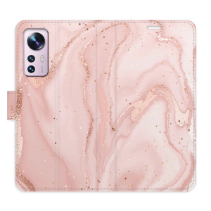 Flip pouzdro iSaprio - Xiaomi 12 / 12X - RoseGold Marble - kapsičky na karty