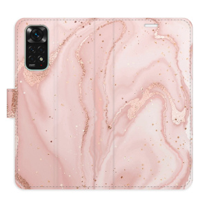 Flip pouzdro iSaprio - Xiaomi Redmi Note 11 / Note 11S - RoseGold Marble - kapsičky na karty