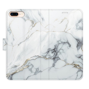 Flip pouzdro iSaprio - Apple iPhone 7 Plus / 8 Plus - SilverMarble 15 - kapsičky na karty