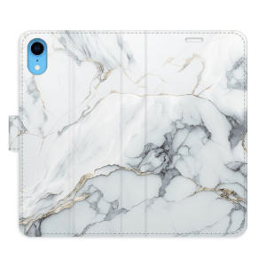 Flip pouzdro iSaprio - Apple iPhone XR - SilverMarble 15 - kapsičky na karty