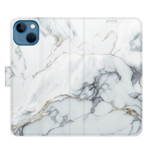 Flip pouzdro iSaprio - Apple iPhone 13 - SilverMarble 15 - kapsičky na karty