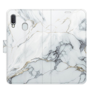 Flip pouzdro iSaprio - Samsung Galaxy A20e - SilverMarble 15 - kapsičky na karty