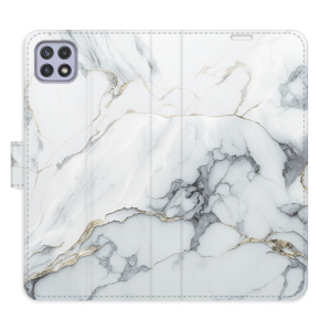 Flip pouzdro iSaprio - Samsung Galaxy A22 5G - SilverMarble 15 - kapsičky na karty