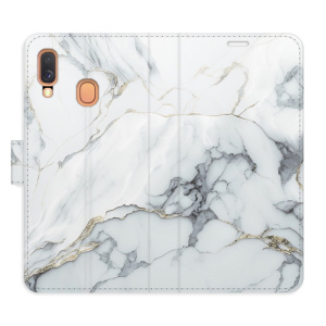 Flip pouzdro iSaprio - Samsung Galaxy A40 - SilverMarble 15 - kapsičky na karty