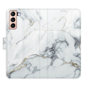 Flip pouzdro iSaprio - Samsung Galaxy S21 - SilverMarble 15 - kapsičky na karty