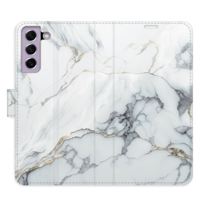 Flip pouzdro iSaprio - Samsung Galaxy S21 FE 5G - SilverMarble 15 - kapsičky na karty