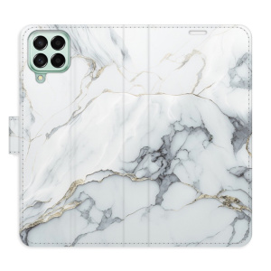 Flip pouzdro iSaprio - Samsung Galaxy M53 5G - SilverMarble 15 - kapsičky na karty