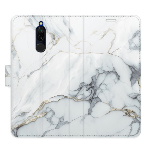 Flip pouzdro iSaprio - Xiaomi Redmi 8 - SilverMarble 15 - kapsičky na karty